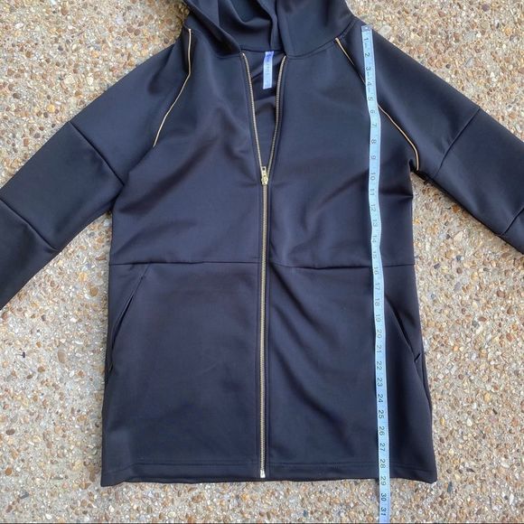 Fabletics Livia Black Gold Hoodie Jacket L - Picture 3 of 11